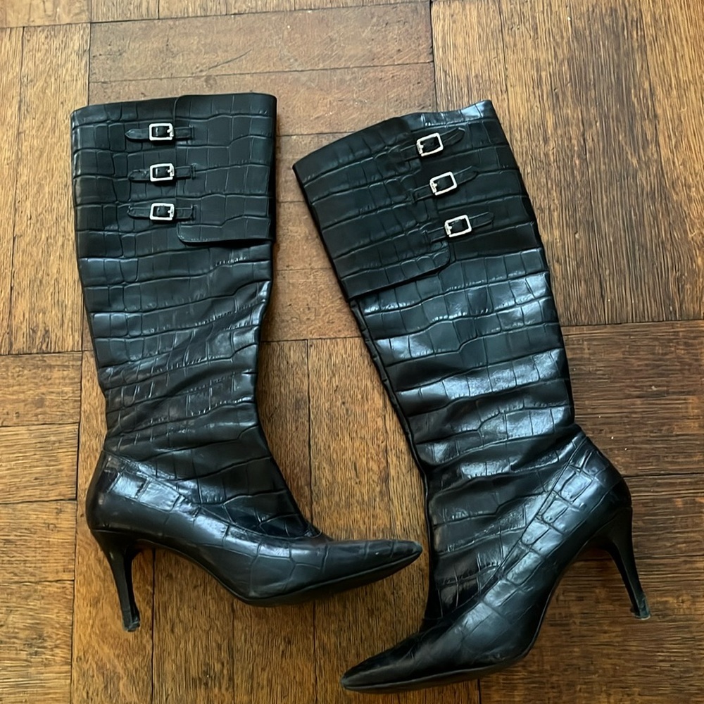 Ralph Lauren black leather boots- size 8.5